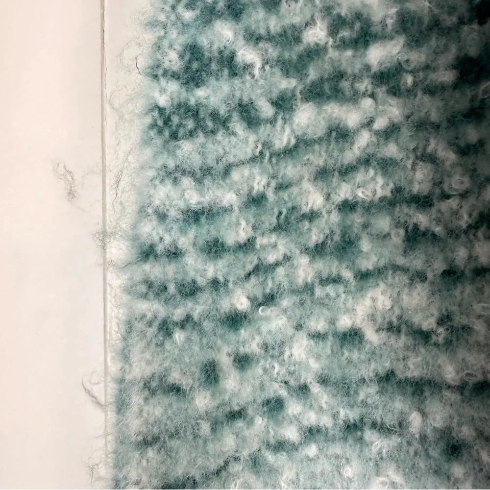 Chunky Knit Teal Aqua Fringe Wrap Scarf 21x80 - Picture 5 of 9